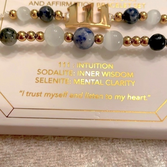 Brand New Eye Candy Angel Numbers 111 Intuition Beaded Gemstone Bracelet Set - Picture 6 of 9